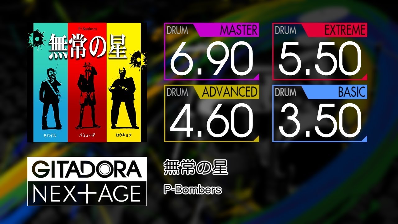 GITADORA NEX+AGE】 無常の星 (MASTER ~ BASIC) Drum - YouTube