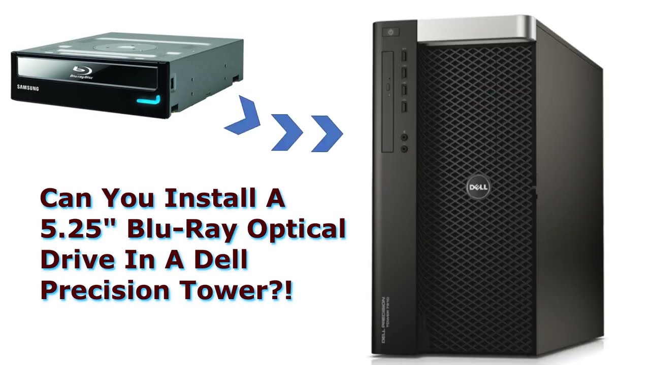Installing 5 25 BluRay Drive in Dell Tower - YouTube