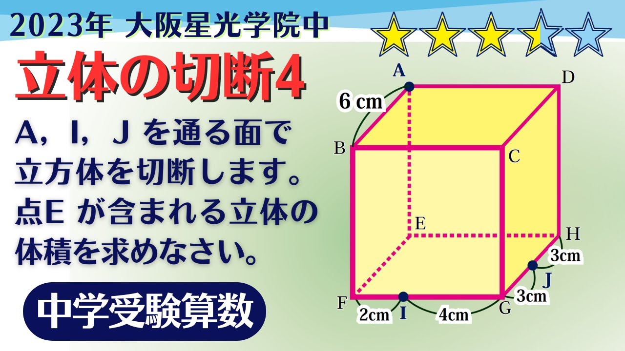 Junior High School Entrance Exam Math] 3D Cutting 4: Cutting a