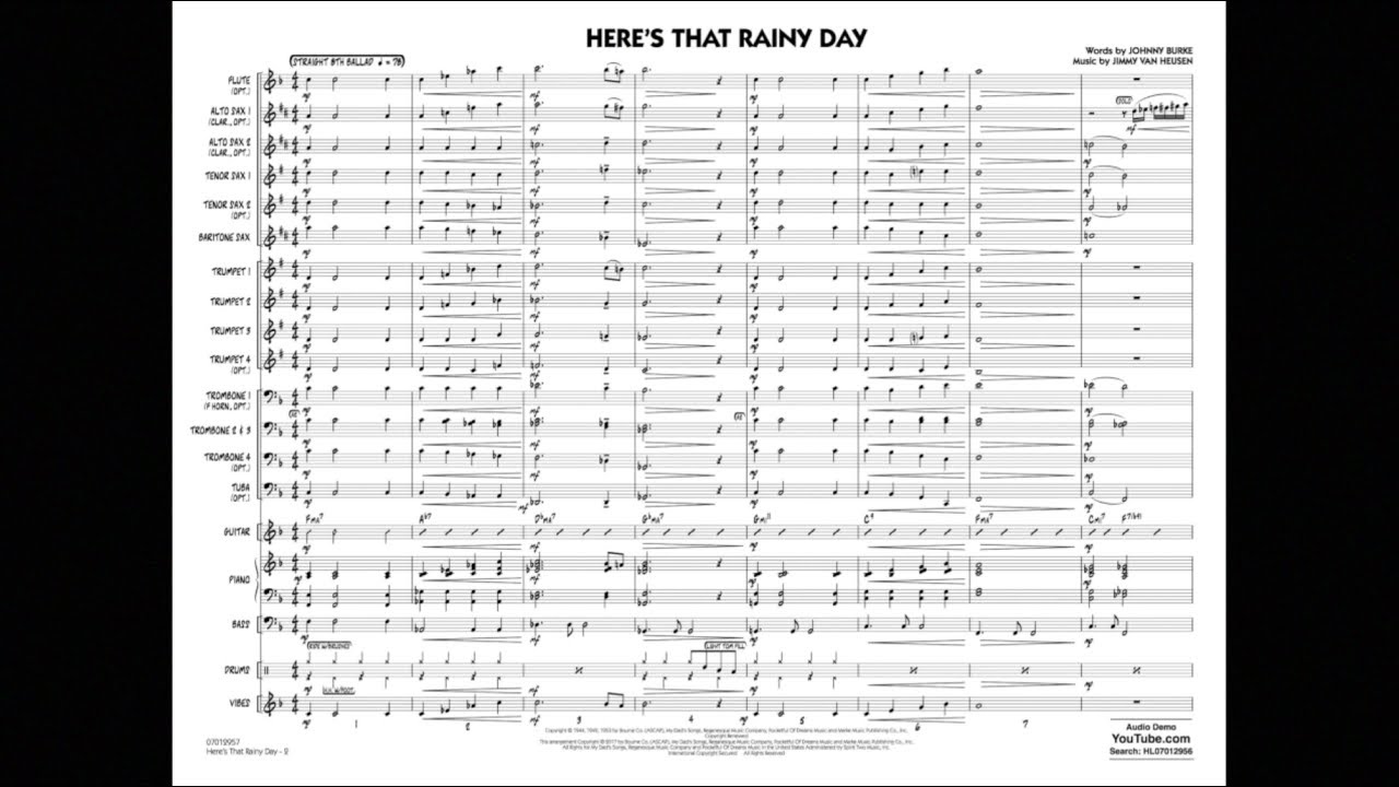 Here's That Rainy Day arranged by Rick Stitzel - YouTube