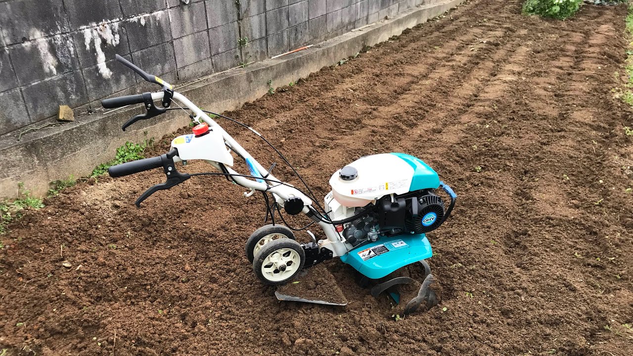 家庭菜園]クボタ.管理機TMS30で畑を耕運して、ジャガイモの植え付け