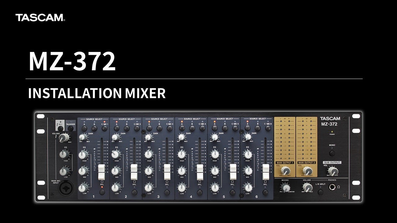 MZ-372 | 7 チャンネルマルチゾーンオーディオミキサー | TASCAM (日本)
