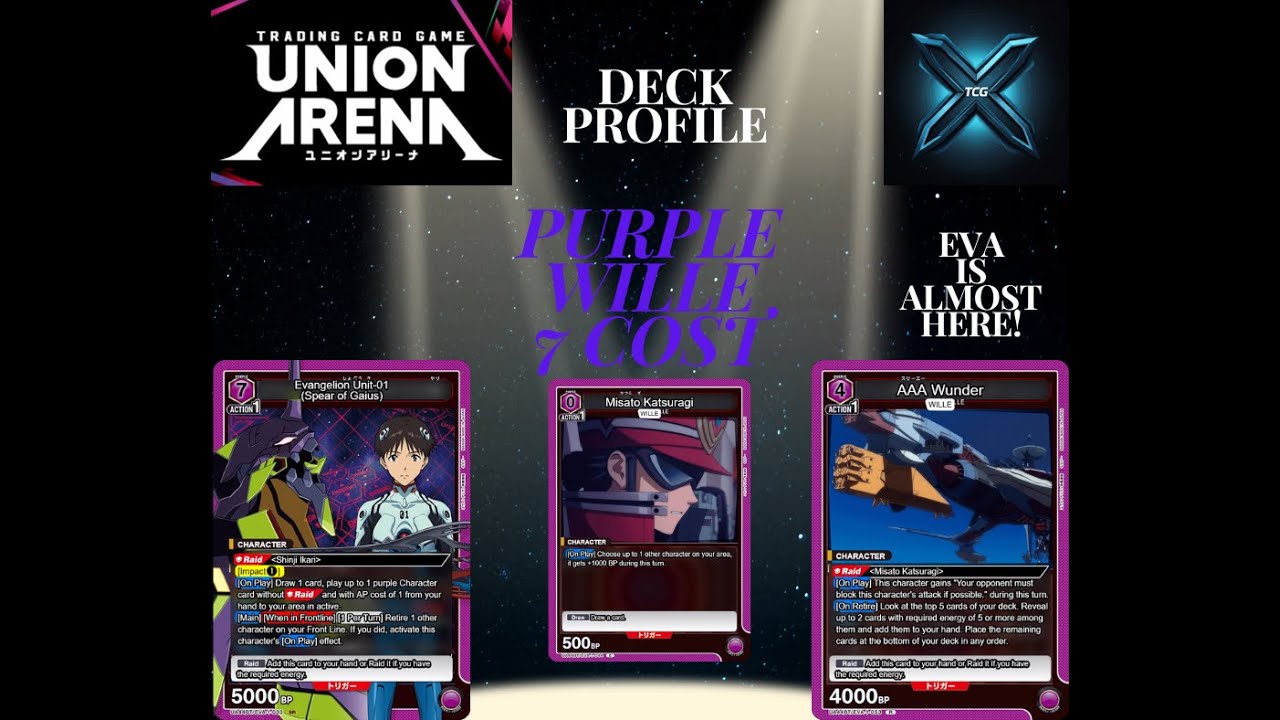 Union Arena TCG - Eva Deck Profile - Purple Wille 7 Cost - YouTube