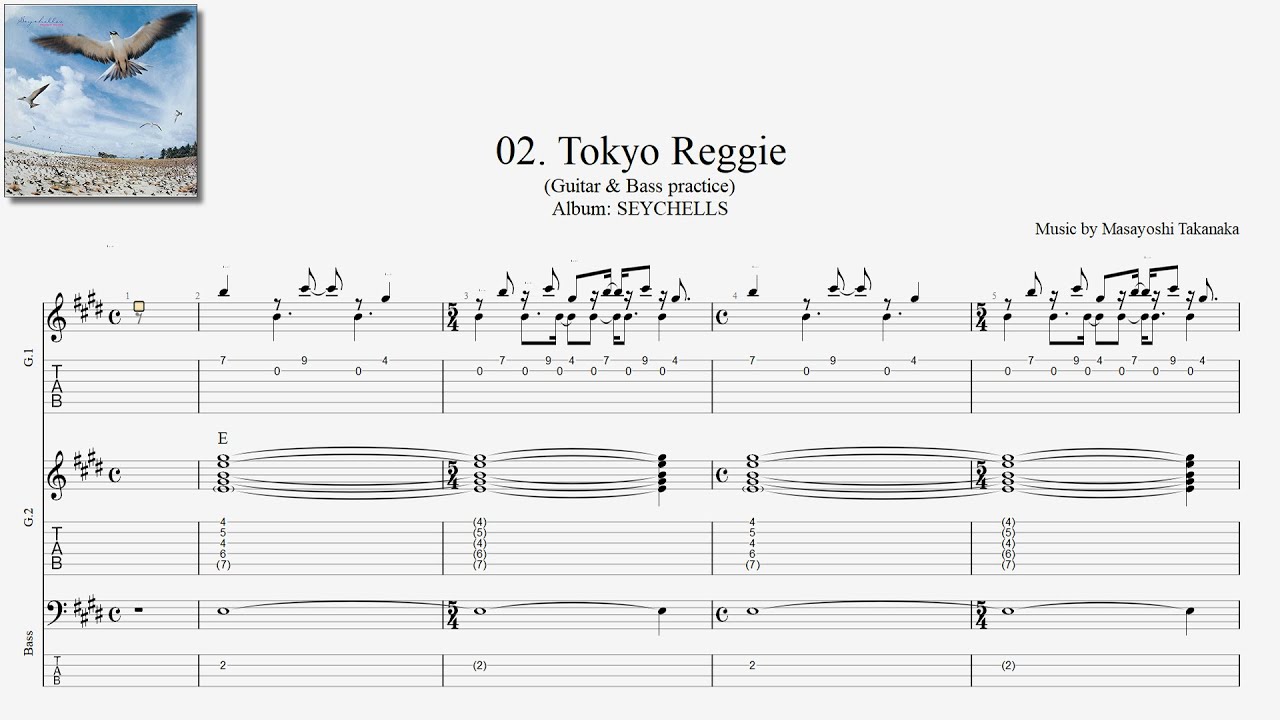高中正義【Masayoshi Takanaka】02. Tokyo Reggie【Guitar & BASS TAB