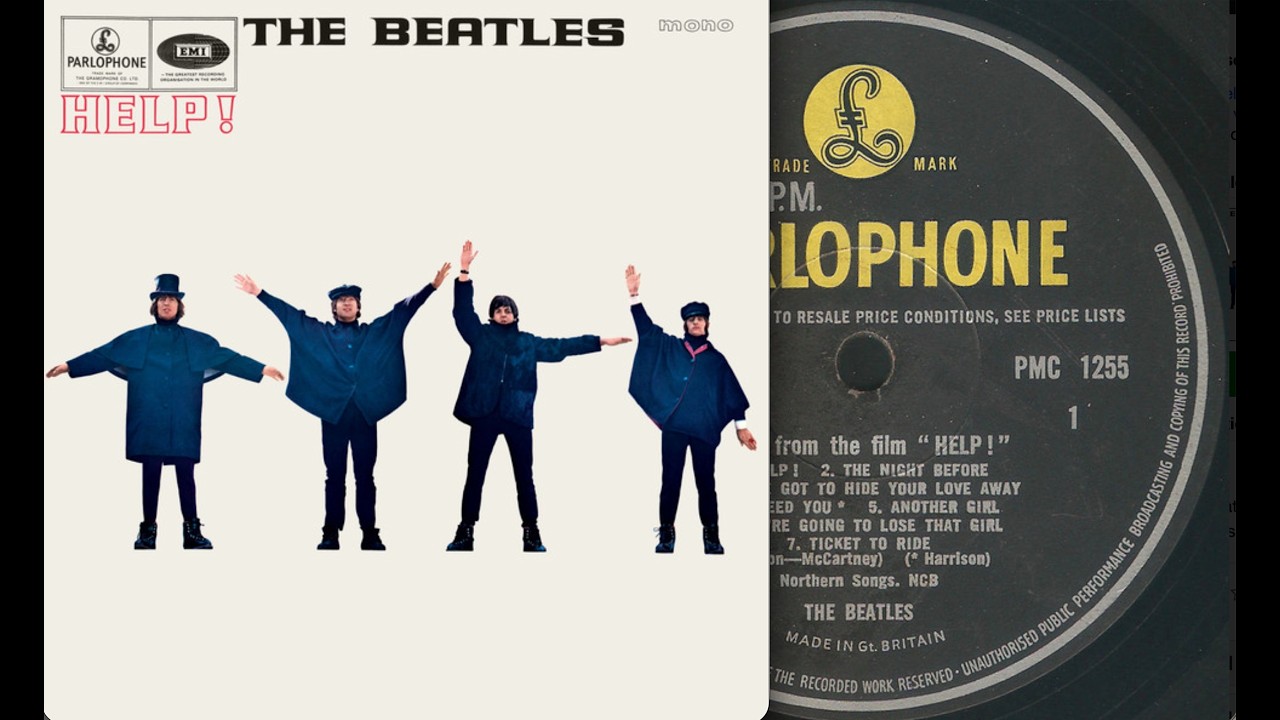 Beatles - 1st UK press - Help! - Mono - side 1 - YouTube