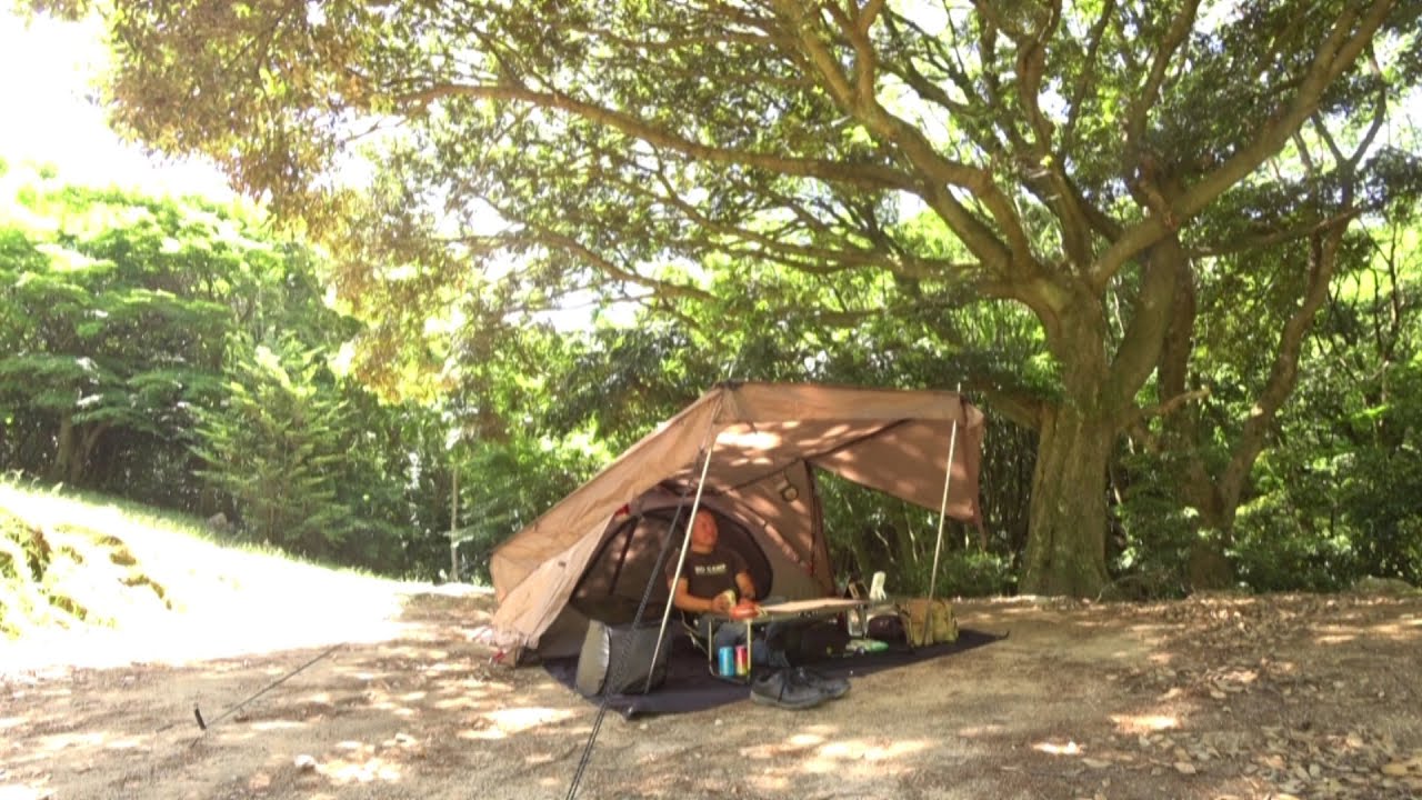 100Lのバックパック背負いソロキャンプ【solocamping】【ドームテント
