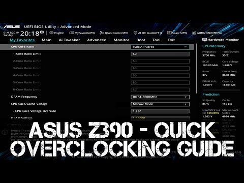 ASUS Z390 Quick Overclocking Guide | i7 - i9 | 8700K - 8086K