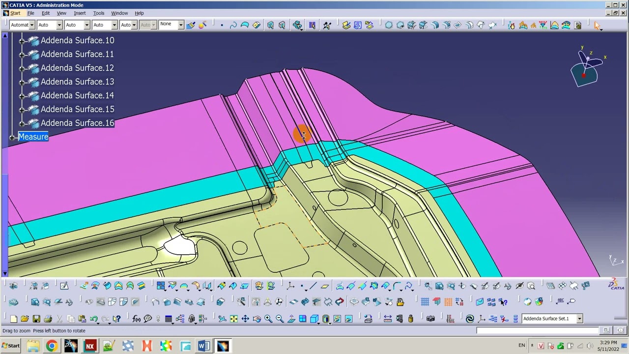 Die face design in Catia V5 R2020_part3_Addenda Surface - YouTube