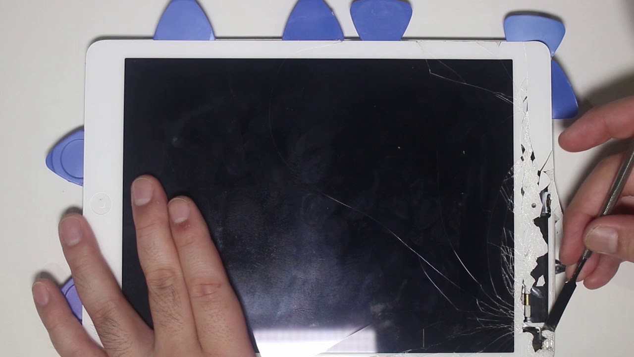 iPad Air ガラス画面割れ修理やり方方法 10,000円のお店 - YouTube