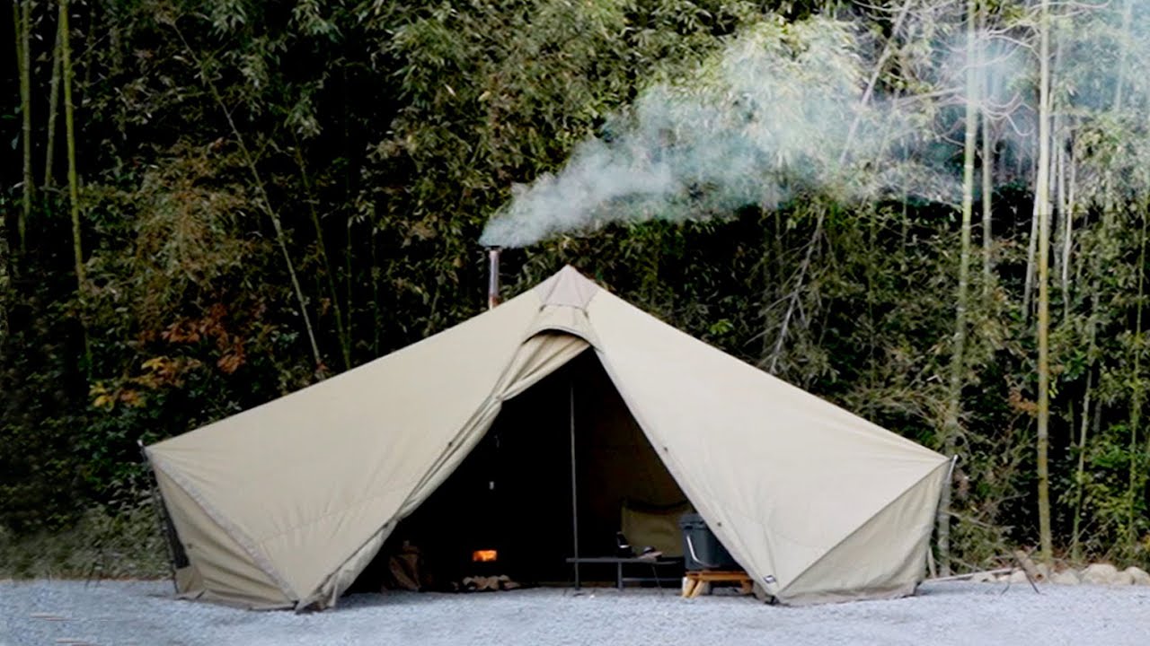 Enjoy camping with a wood stove in your tent - YouTube