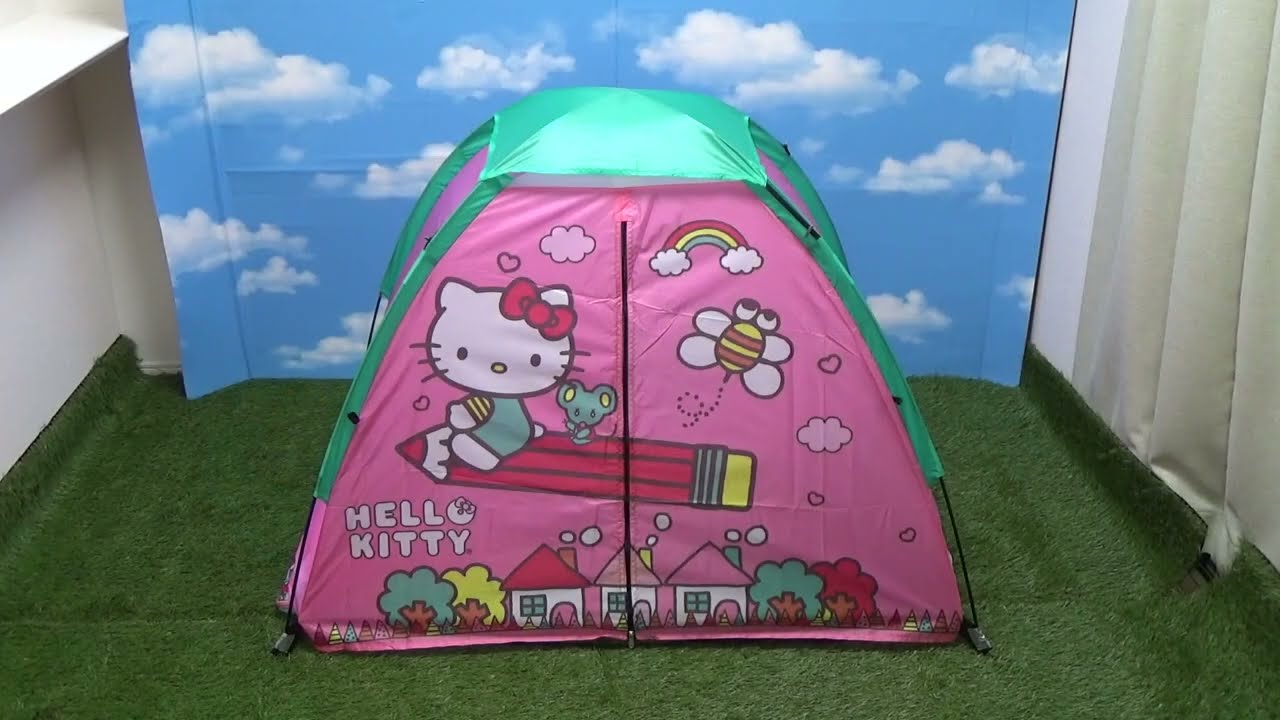 Hello Kitty Kids Camp Set : Tent and Sleeping Bag - YouTube