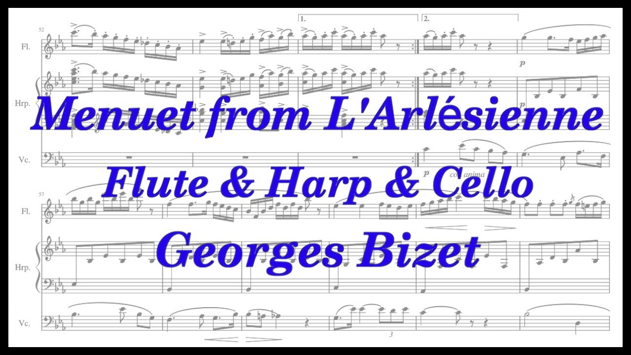 Bizet, Menuet from L'Arlesienne (Flute & Harp & Cello) ビゼー