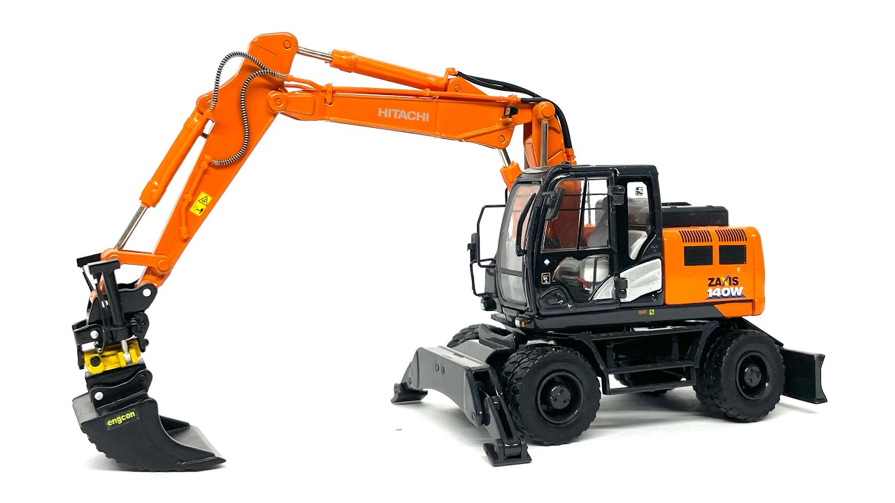 TMC Hitachi ZX140W Wheeled Excavator - YouTube