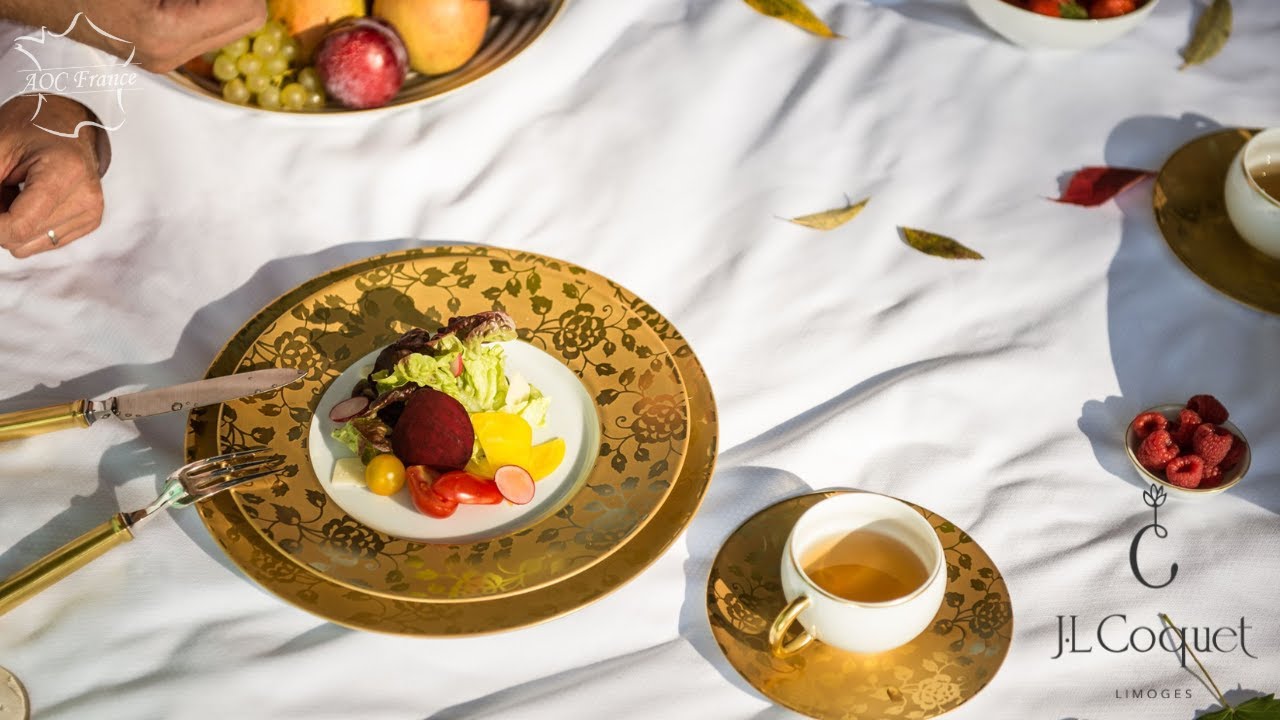 JL Coquet ゴールド ストライプ皿 ディナープレート 31.5cm 【公式通販】