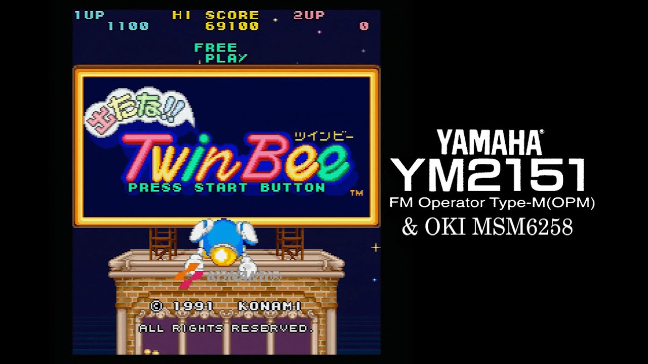 X68000] 出たな!!ツインビー Stage 1 Test (YM2151, Real H/W