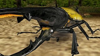 アーケード] 甲虫王者ムシキング - ヘルクレスオオカブト VS 改造甲虫