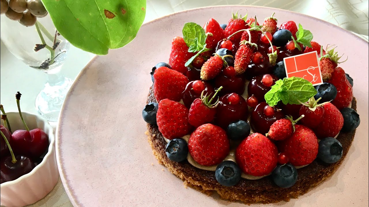 ブラックチェリーと数種類のベリーのタルトの作り方// Black Cherry