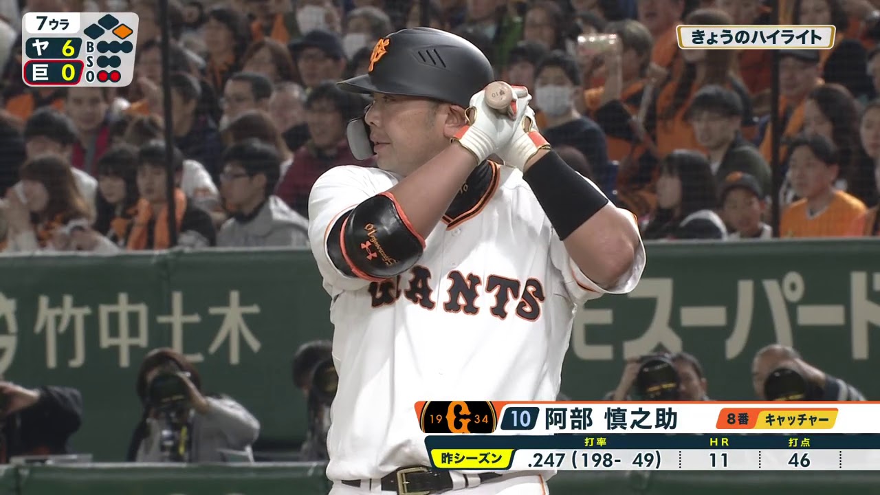ハイライト】巨人先発はメルセデス！阿部慎之助の豪快なホームラン