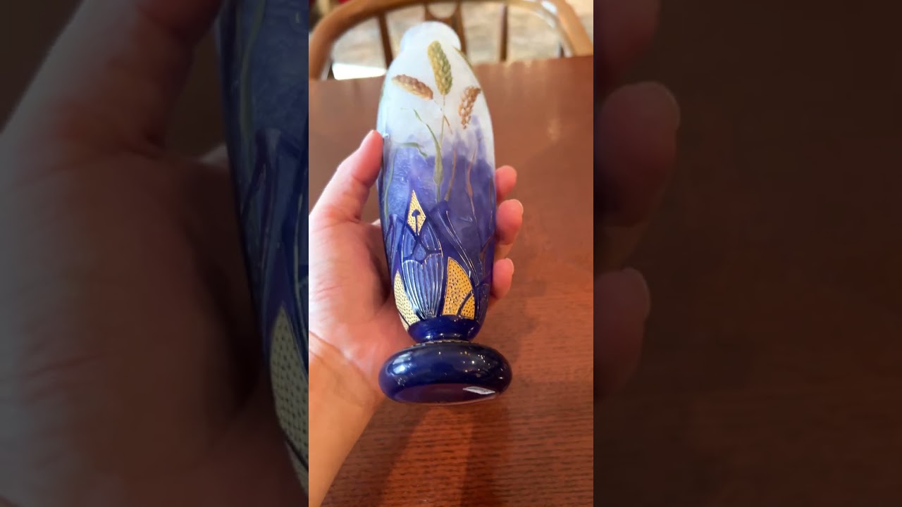 ドーム兄弟（ドームナンシー）麦が描かれたアールヌーボー時代の花瓶