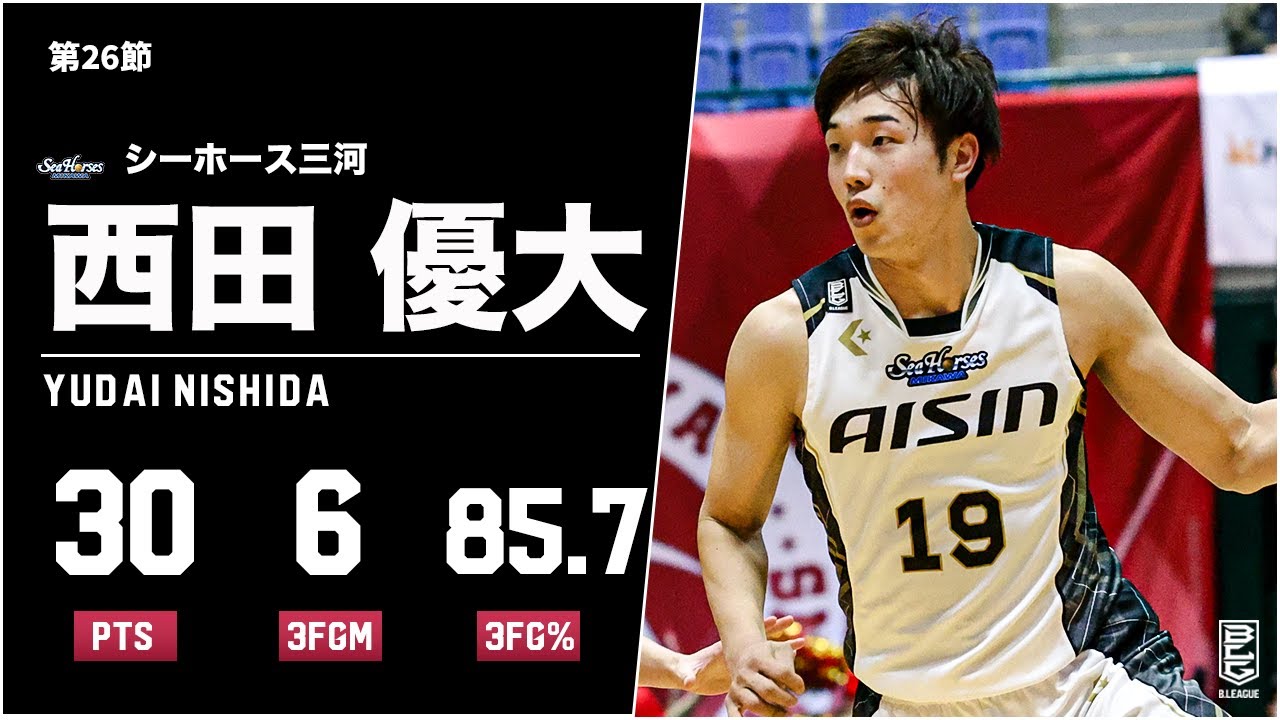 バスケ】三河が誇る次世代エース！3P6本含む30得点でキャリアハイ更新