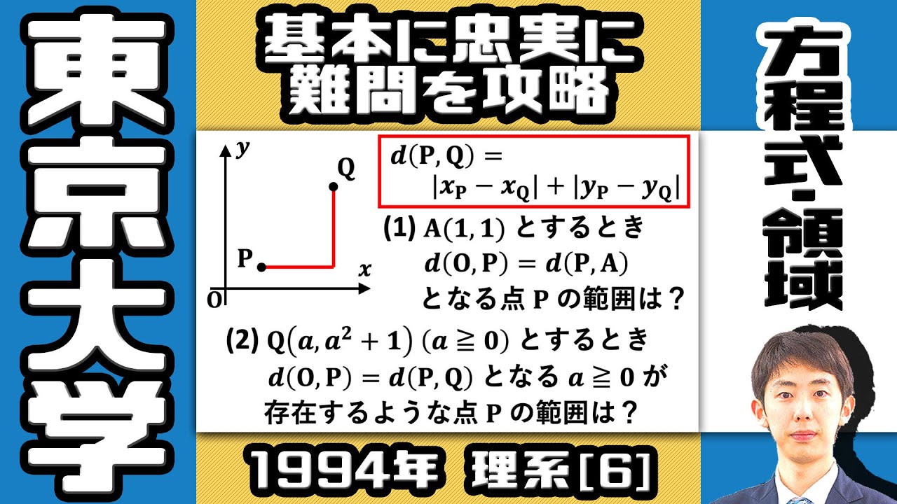 東大1994】基本に忠実にやれば D 難度でも解けます。【軌跡・領域