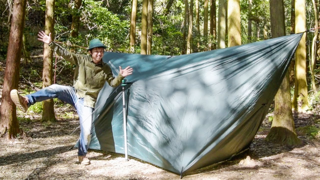 How to set up a DD Tarp fully closed A-frame - YouTube