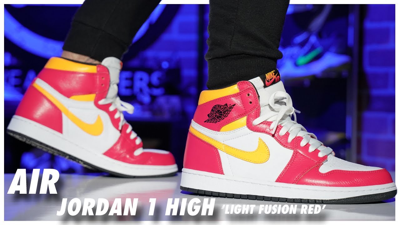 Air Jordan 1 High Light Fusion Red - YouTube