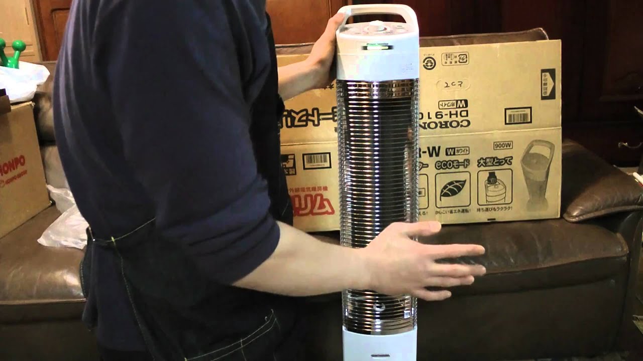 コロナ 遠赤外線電気 ストーブ DH-910R (W) - YouTube