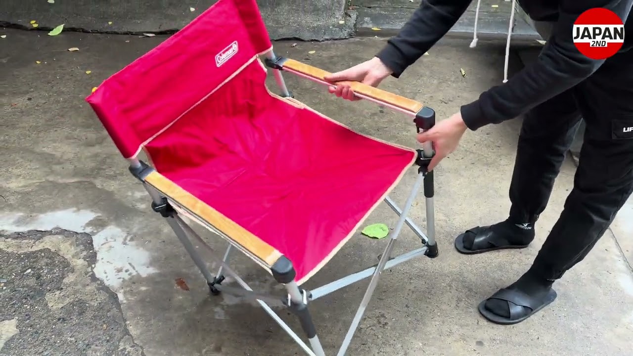 Coleman 2000013107 Slim Captain camping Chair Red Ghế gấp gọn đi