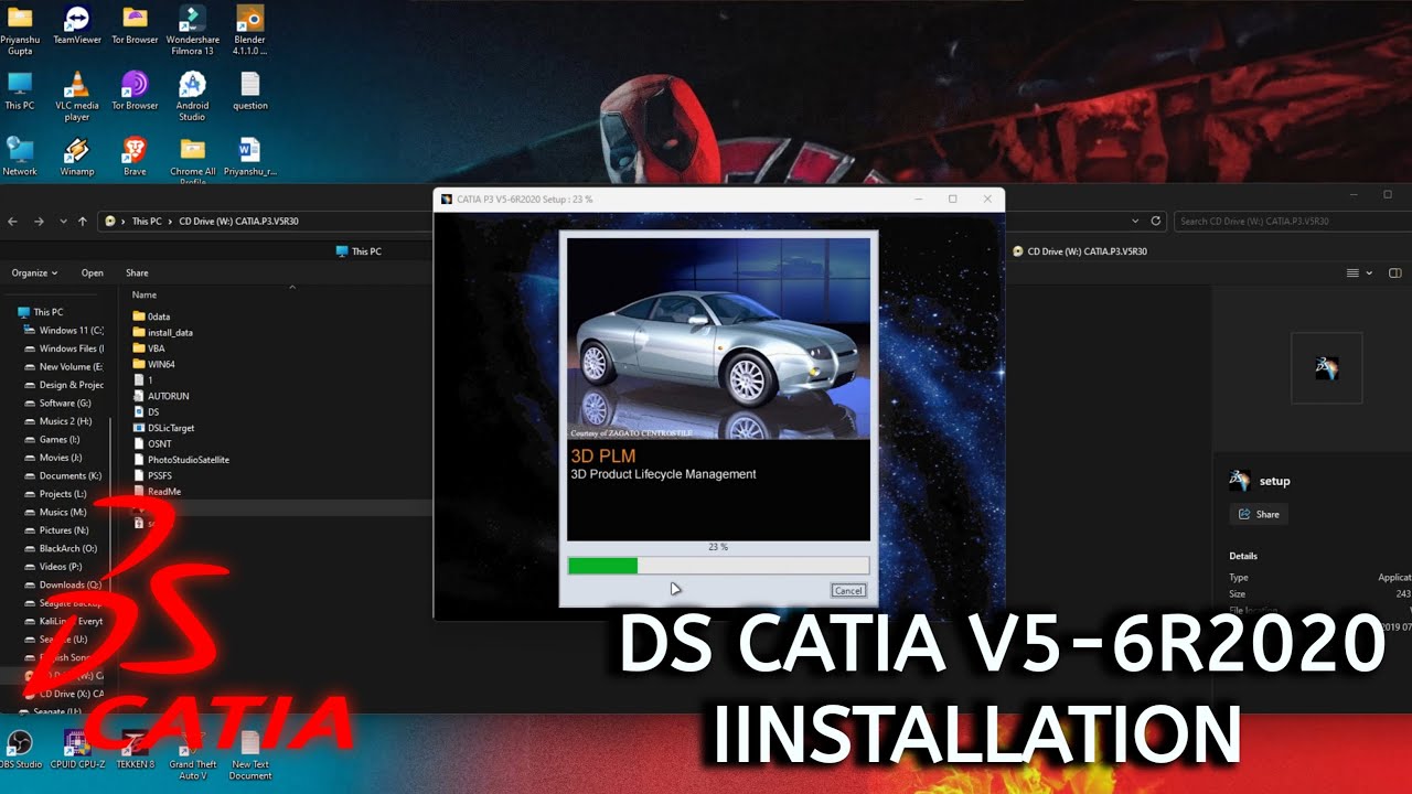 How to Install DS CATIA V5-6R2020 (V5R30) For WIndows 11 , 10 , 8