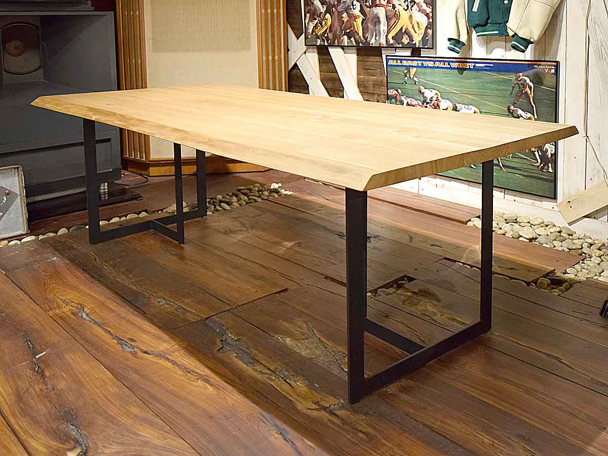 大川家具 タモ材耳付きアイアン脚テーブル | 大川人気のおすすめ家具屋