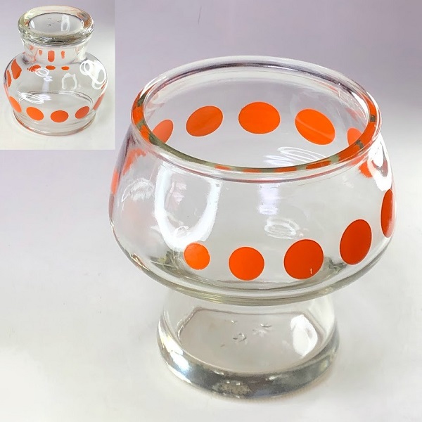 オレンジ玉キャンディーポット : 昭和レトロガラス食器雑貨通販