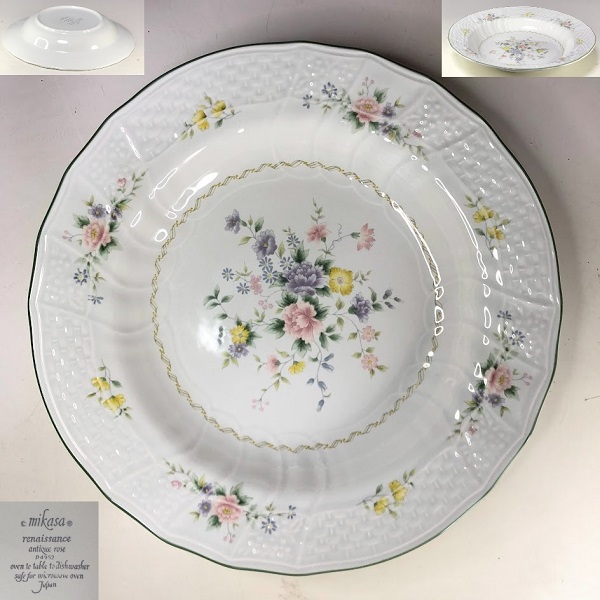 MIKASAミカサルネッサンスアンティークローズ24cmスープ皿
