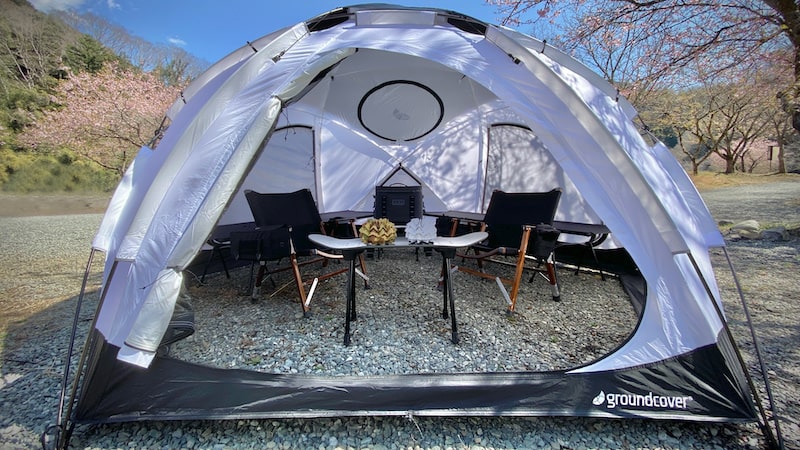 韓国発groundcoverのテントACORNHOUSE DOME 3.45の設営・評価は？