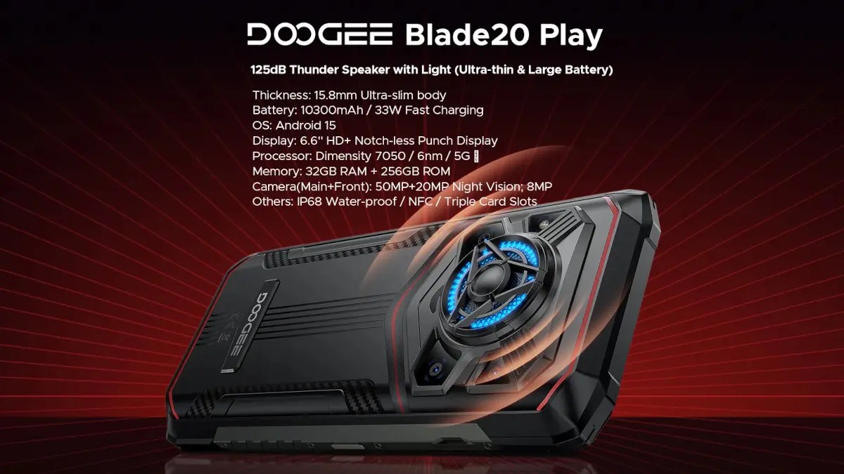 DOOGEE Blade20 Play － 大音量スピーカーとナイトビジョンカメラを