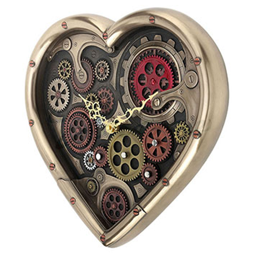 Heart Shaped Steampunk Gear Clock | The Music Box Company