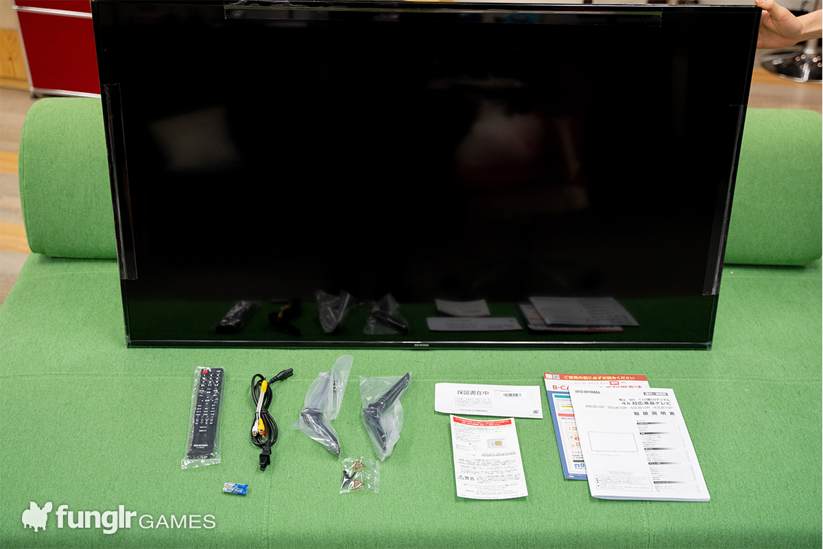 アイリスオーヤマの4K対応テレビ55インチ「55UB10P」を組み立てて