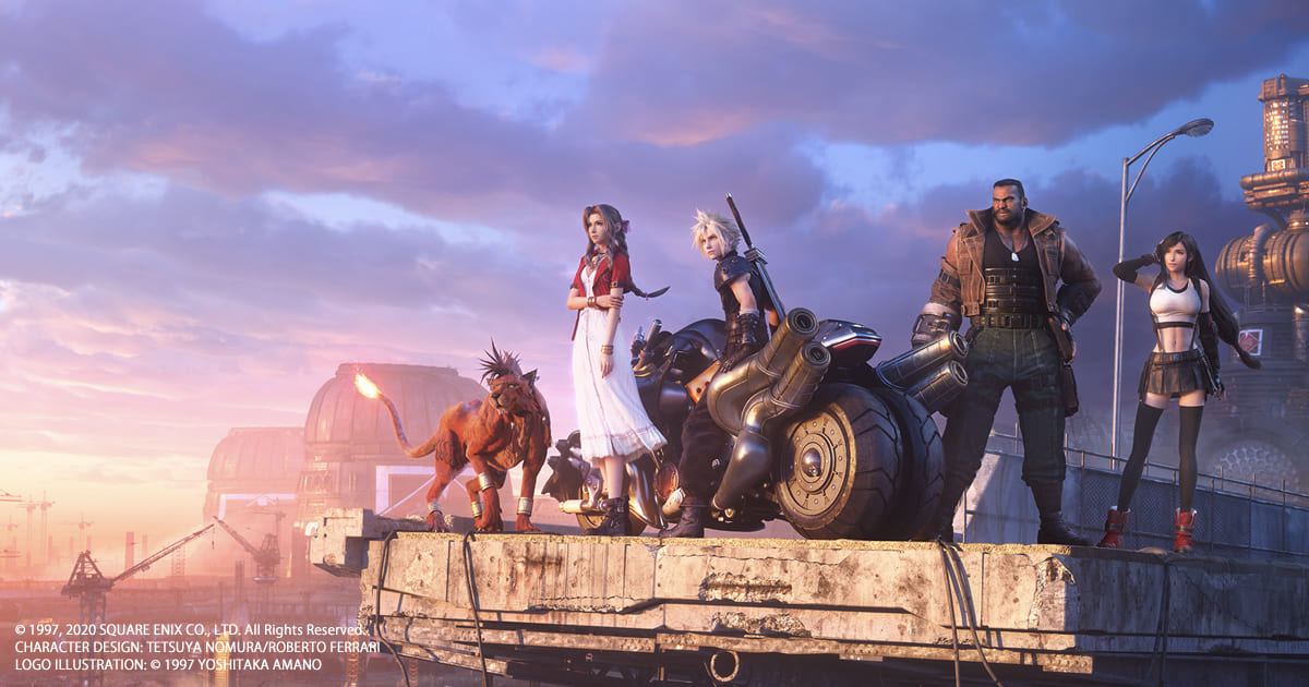 ファイナルファンタジーVII リメイク」メインキャラクターが描かれた新