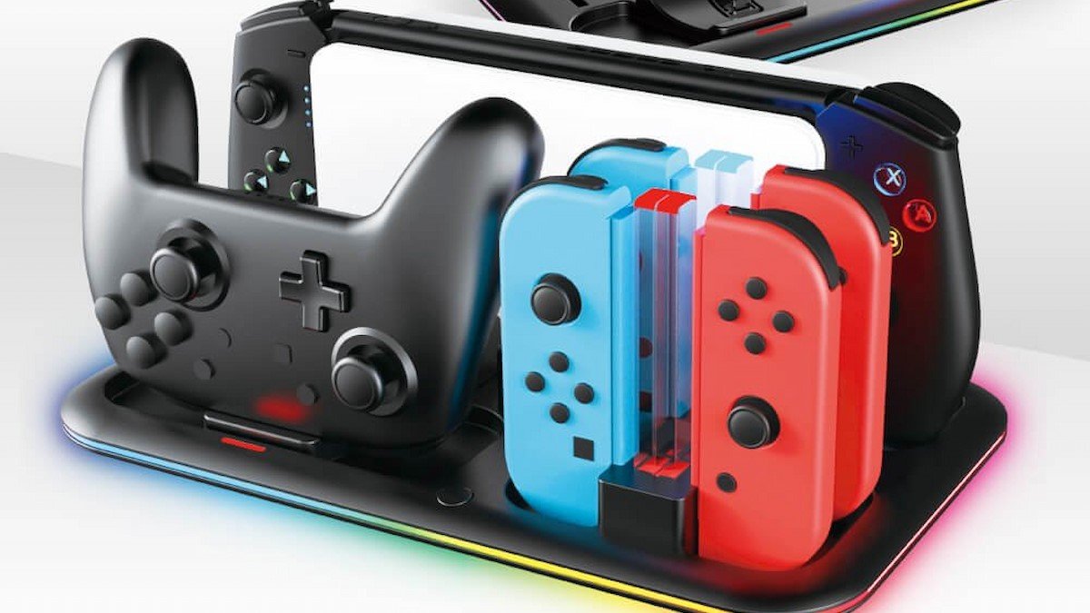 任天堂スウィッチ本体グレー（ジャンク品）＋ケース 付属品 充電器