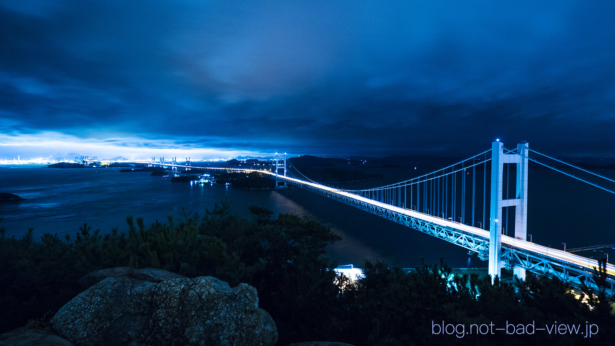 夜景：鷲羽山から眺める瀬戸大橋 – Not Bad View Japan!