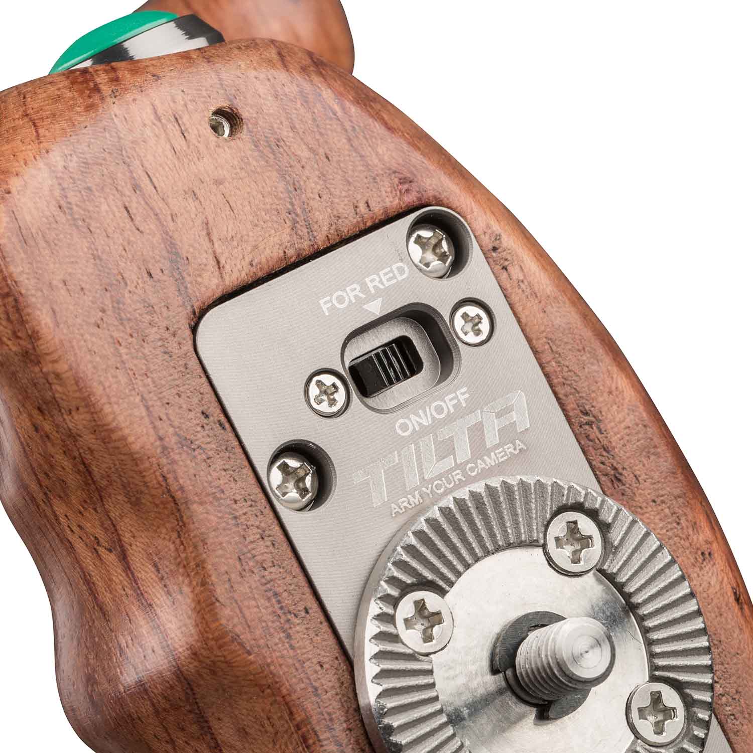 Wooden Right Hand Grip with Record Start/Stop Remote Trigger