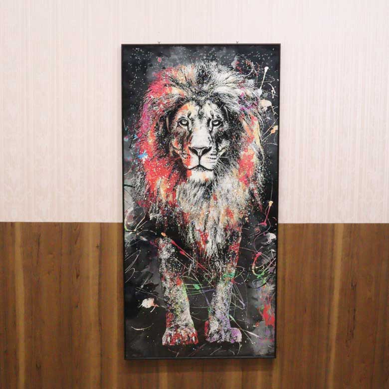 アートフレーム ライオン クリスタルピクチャー ウォールデコ