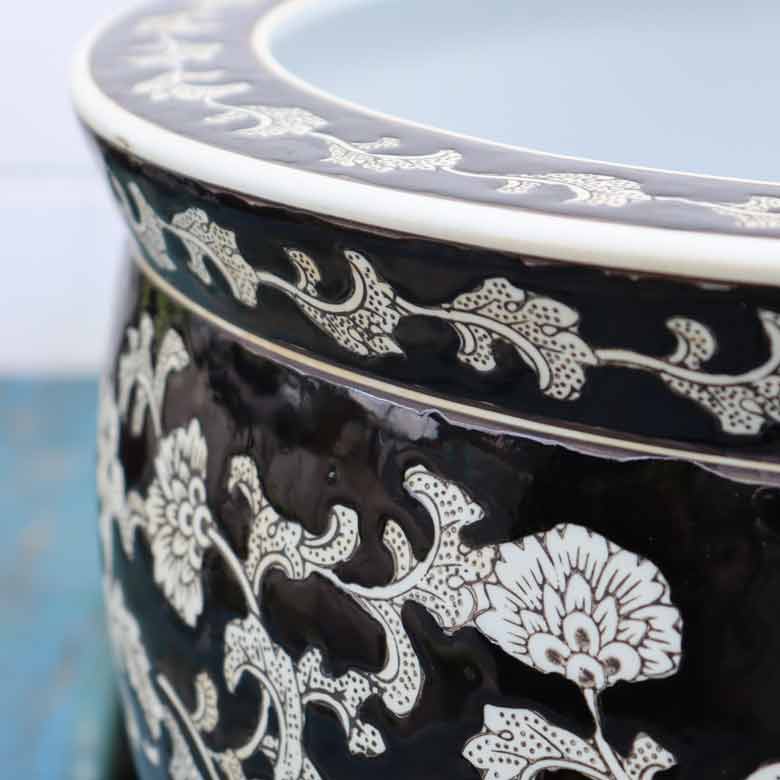 水鉢 大型 黒蓮 特大 13号 火鉢 鉢カバー 洋蓮 ロータス – 輸入家具の