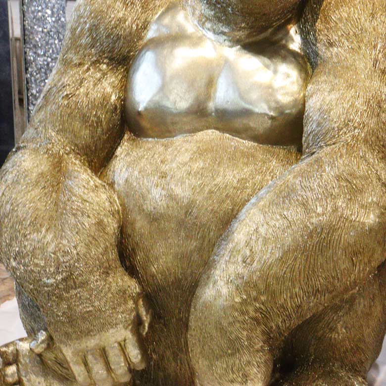 ゴリラ 91cm ゴールド オブジェ 特大 置物 コング オーナメント リアル