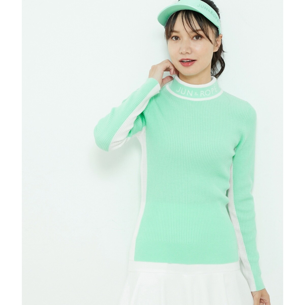 ロゴモックネック長袖リブプルオーバー | ジュン＆ロぺ(JUN&ROPE
