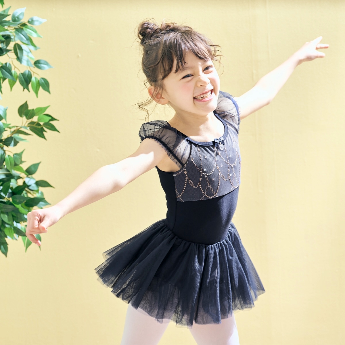チャコット 永久メイ コラボ 黒 バレエレオタード ジュニア 150