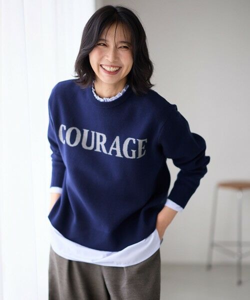 セール】 スウェットライクロゴニット （ニット・セーター）｜ANY