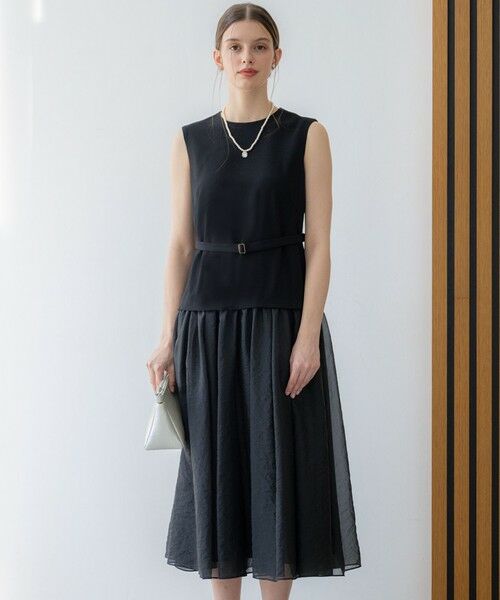 APPLAUDIR】クリアジョーゼットコンビ ドレス （ドレス）｜L size