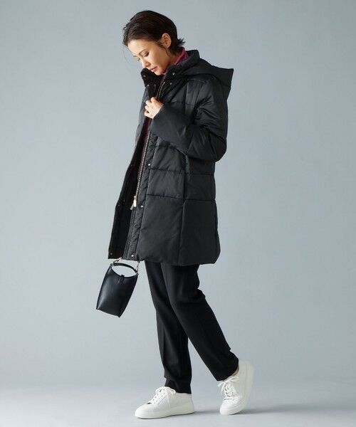 セール】 【撥水加工・洗える】ブライトダウンフード付き ダウンコート
