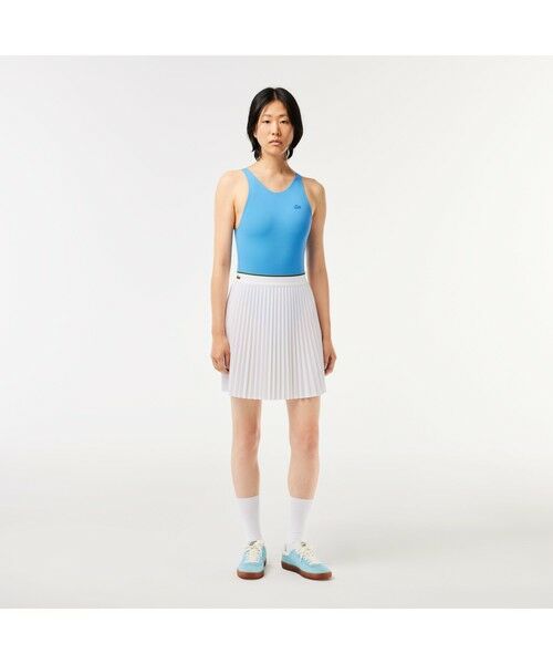 セール】 配色ウエストプリーツテニススカート （ロング・マキシ丈
